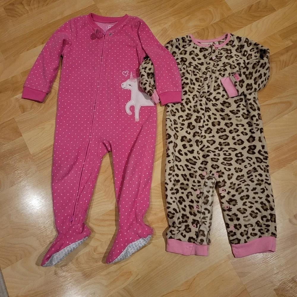 Carter's Fleece Pajama Onesie Bundle Size 24 Months